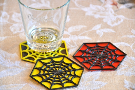  Spider's web coaster  3d model for 3d printers