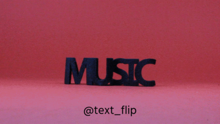 Text Flip. Music - Treble clef