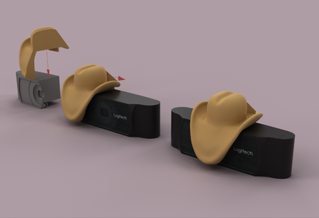  Privacy cowboy -droopy hat to cover logitech cameras  3d model for 3d printers