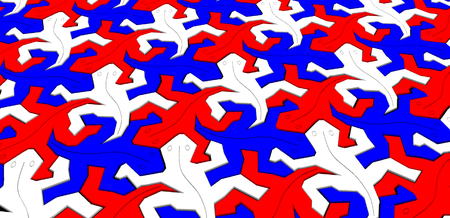 MC Escher - Lagarto Tesselating modelo