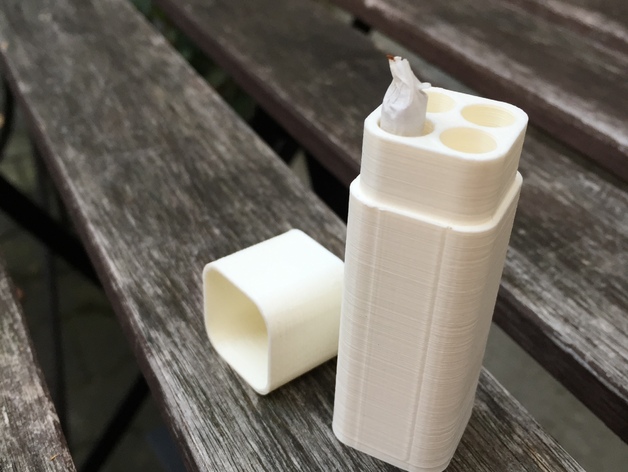 cigarette case for roll ups Roll-up cigarette case/box 3d model for 3d printers free