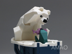  Polar bear with seal (automata)   3d model for 3d printers