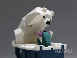 Modelo 3d de Oso polar con el sello (autómatas)  para impresoras 3d