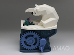 Modelo 3d de Oso polar con el sello (autómatas)  para impresoras 3d