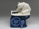 Modelo 3d de Oso polar con el sello (autómatas)  para impresoras 3d