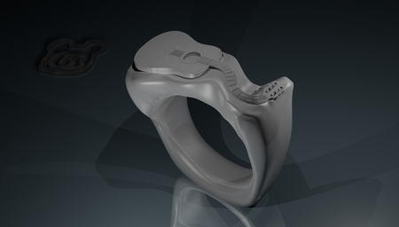 Modelo 3d de Guitarra acústica anillo  para impresoras 3d