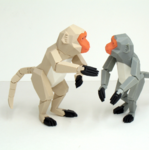 Modelo 3d de Bing-shen año de formosa macacos para impresoras 3d