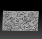 Modelo 3d de Dragones en 3d de la pared para impresoras 3d