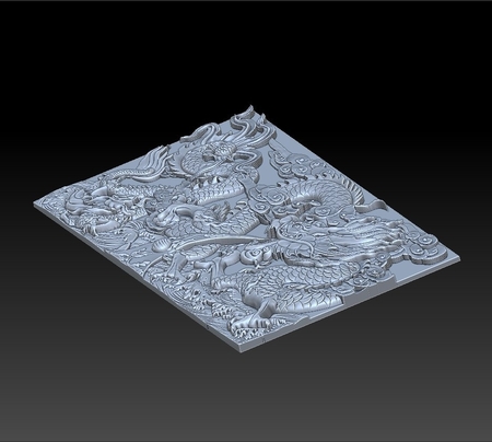 Modelo 3d de Dragones en 3d de la pared para impresoras 3d