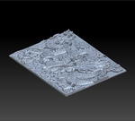 Modelo 3d de Dragones en 3d de la pared para impresoras 3d