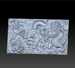  Dragons 3d wall  3d model for 3d printers