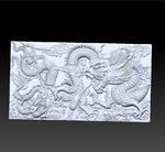 Modelo 3d de Dragones en 3d de la pared para impresoras 3d