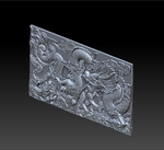 Modelo 3d de Dragones en 3d de la pared para impresoras 3d