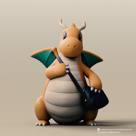  Dragonite(pokemon)  3d model for 3d printers