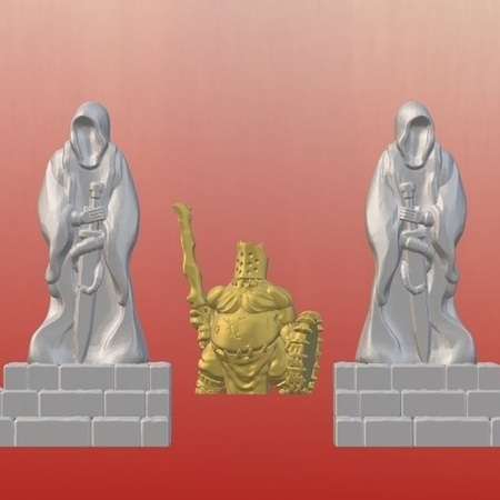  Dark gothic corner statues (28mm/32mm scale)  3d model for 3d printers