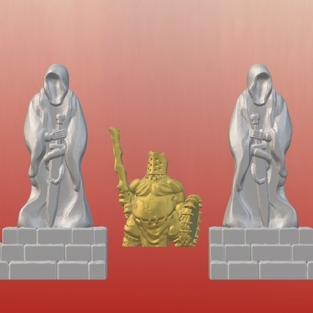 Dark Gothic Corner Statues (28mm/32mm scale)