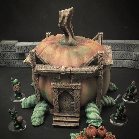  Pumpkin house (28mm/32mm scale)  3d model for 3d printers