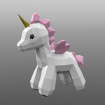  Unicorn lowpoly  3d model for 3d printers