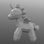 Modelo 3d de Unicornio lowpoly para impresoras 3d