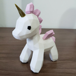 Modelo 3d de Unicornio lowpoly para impresoras 3d