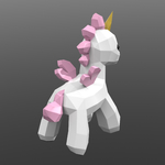 Modelo 3d de Unicornio lowpoly para impresoras 3d