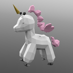 Modelo 3d de Unicornio lowpoly para impresoras 3d