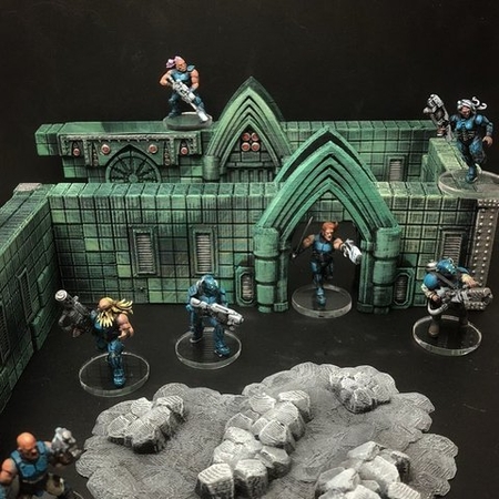 ScatterBlocks: TechnoGothic Walls (28mm/32mm scale)