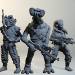  Alien rebel troopers (28mm/heroic scale)  3d model for 3d printers