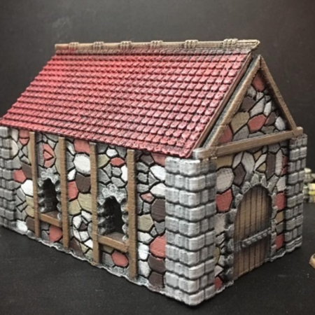 Modelo 3d de Medieval de la casa de campo (15 mm escala) para impresoras 3d