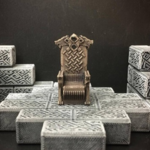  Delving decor: wolf throne (28mm/heroic scale)  3d model for 3d printers