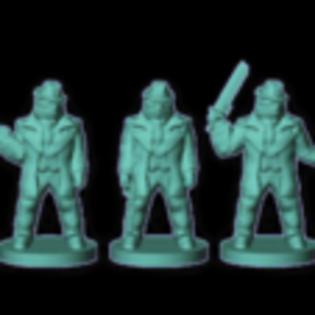  Yong bu-gong racketeers (18mm scale)  3d model for 3d printers