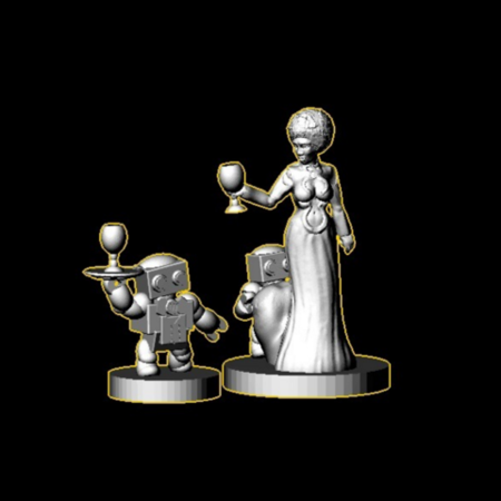  Guild socialite and buttlebots (18mm scale)  3d model for 3d printers