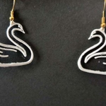  Swan outline earrings  3d model for 3d printers