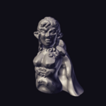  Elf street mage bust  3d model for 3d printers