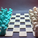  Robots versus wizards chess set  3d model for 3d printers