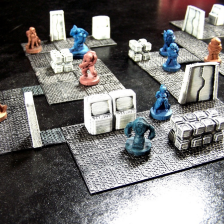  Modular futuristic tiles: core set  3d model for 3d printers