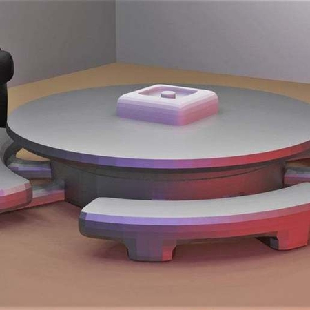 Modelo 3d de Entre nosotros mesa de la cafetería y botón de emergencia para impresoras 3d
