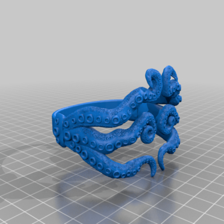 Modelo 3d de Pulpo pulsera / anillo para impresoras 3d