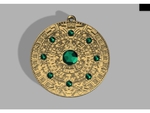  Aztec pendant with gemstones  3d model for 3d printers