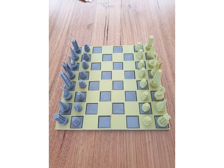 Tamaño completo modular tablero de ajedrez y piezas