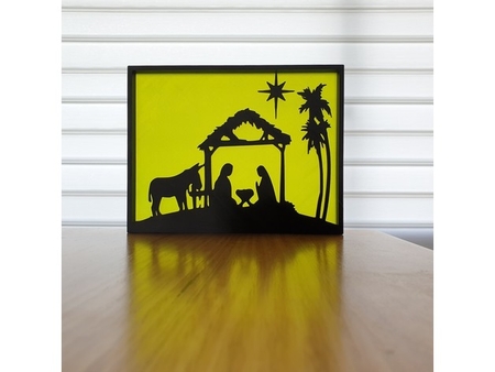  Christmas nativity silhouette art  3d model for 3d printers