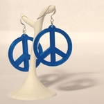  Earrings peace & love  3d model for 3d printers