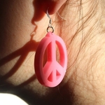  Earrings peace & love  3d model for 3d printers