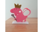 Modelo 3d de Peppa pig en un cuadro de para impresoras 3d