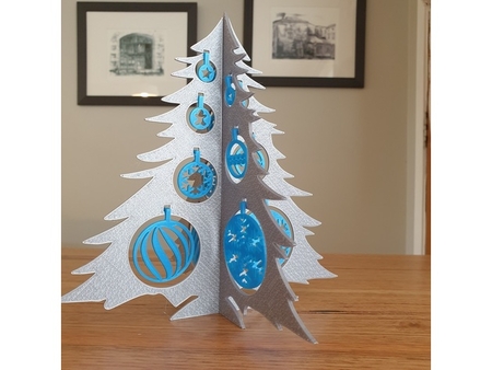 Modelo 3d de Árbol de navidad y adornos de adorno para impresoras 3d