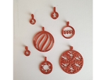  Christmas tree and baubles ornament  3d model for 3d printers