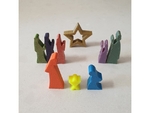  Christmas nativity set  3d model for 3d printers