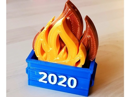 2020 multi-colour dumpster fire  3d model for 3d printers