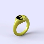 Modelo 3d de Yin yan anillo para impresoras 3d
