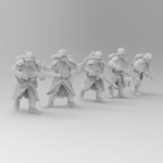  28mm trench fighters poses 1-5  3d model for 3d printers